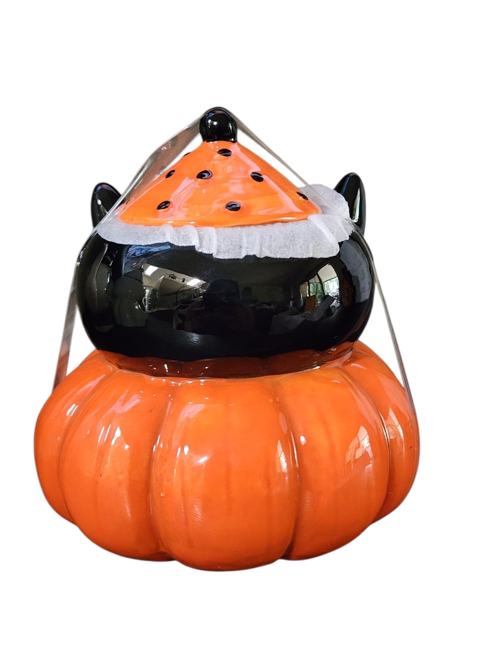 Johanna Parker - Transpac - Black & Orange - Small Halloween Owl Jar - Picture 5 of 8